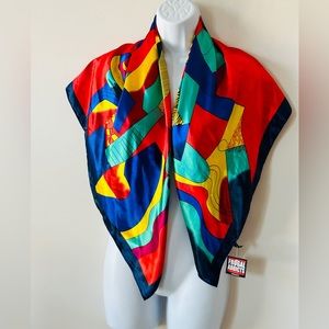 Picasso Vibrant Muticolor Abstract Large Square Scarf